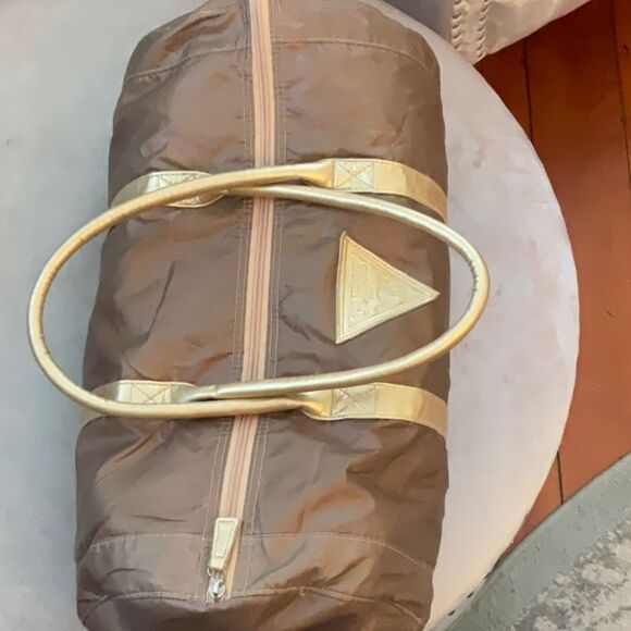 Y2K VTG *GUESS* Bronze Gold Weekender Overnight School Duffle Bag - Picture 3 of 12